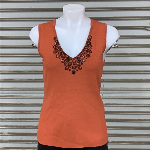 NWT Cable & Guage top with embellished neckline - Picture 3 of 7